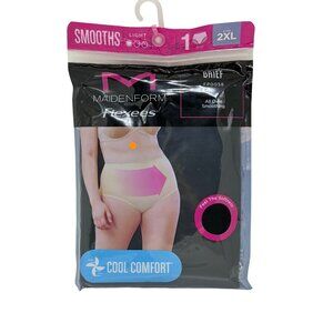 NWT Maidenform Flexees 2XL Brief Black Light Control Cooling Breathable Panty